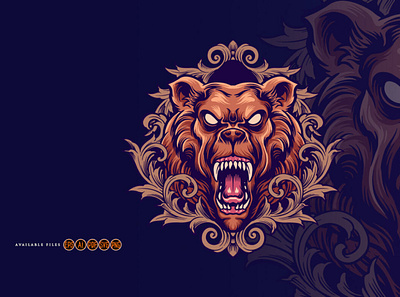 Angry Bear Mascot badge digitalart illustration logo mascot