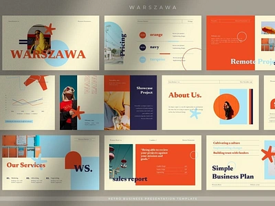 Warszawa - Bright Retro Business Presentation business presentation retro theme