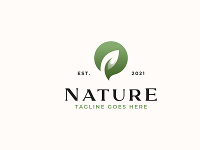 Leaf Green Gradient Nature Logo