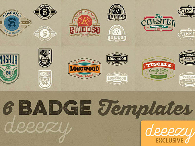 6 FREE Badge or Logo Templates deeezy font free free badge free font free logo free logo design freebies inspiration logo logo design typography