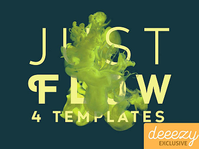 Just Flow - 4 Free PSD Templates deeezy design font free free download free mockup free photos free template freebies logo typography watercolor
