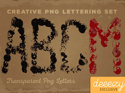 Free PNG Grunge Lettering Set