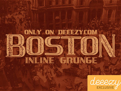 Free Font - Boston Inline Grunge cool typography deeezy font free free font free typography freebies grunge font logo typography vintage font vintage typography