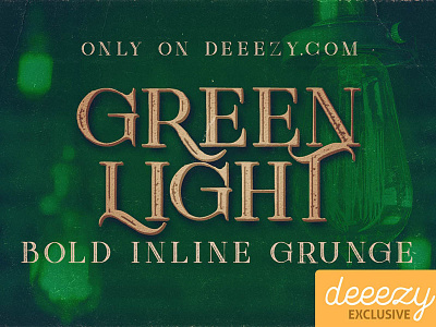 Green Light Bold Inline Grunge FREE Font