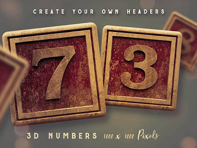 Free Vintage Wooden Box 3D Numbers