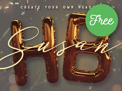 Free Foil Balloon 3D Lettering 3d lettering balloon balloon lettering foil balloon free free font free graphics free lettering free typeface free typography freebie graphics
