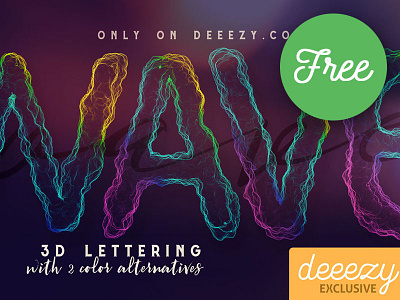 FREE Wave 3D Lettering creative free free 3d lettering free font free graphics free lettering freebie futuristic smoke typography unique wave
