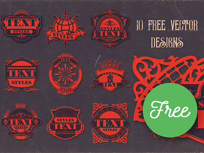 10 Free Vintage Badges 2 badge branding frame free free graphics free shapes free vectors freebie logo retro vector vintage