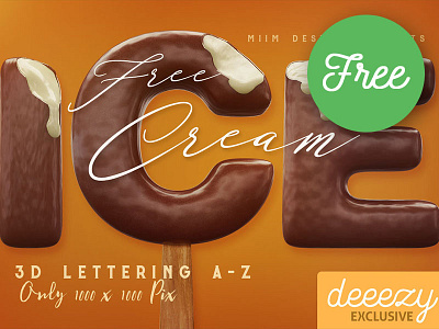 Ice Cream Free 3D Lettering