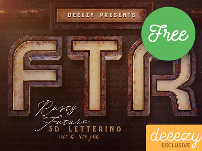 Rusty Future FREE 3D Lettering 3d 3d lettering cool typography deeezy font free free download free font free graphics free typeface freebie freebies futuristic graphics logo retro font rusty typography vintage font vintage typography