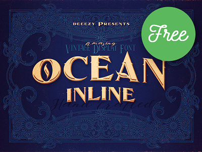 Ocean Inline – Free Font deeezy display font font free free downloads free font freebie retro retro typography vintage vintage typography