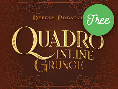 Quadro Inline Grunge – Free Font deeezy display font font free free downloads free font free typeface grunge retro retro typography vintage vintage typography