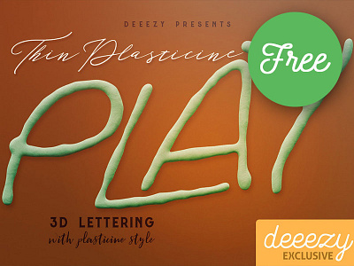 Thin Plasticine - FREE 3D Lettering 3d 3d lettering 3d typography free free graphics free lettering funny game kids plasticine play play doh