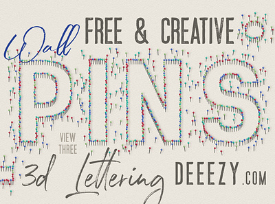 Free Wall Pins 3d Lettering 3d letters deeezy font free free downloads free font free graphics free typography freebie freebies funny font funny typography graphics office typography wall pins