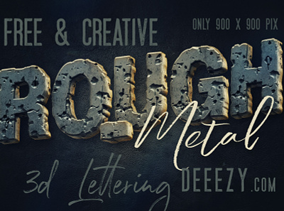 Free Rough Metal 3d Lettering 3d letters 3d typography deeezy font free free font free graphics free typography freebie freebies graphics metalic font rough font typography