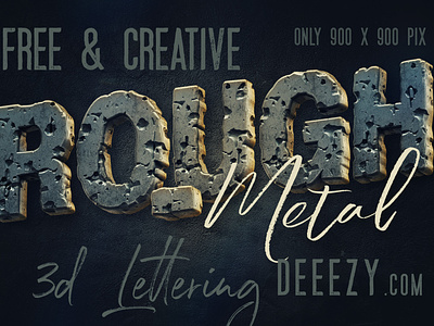 Free Rough Metal 3d Lettering 3d letters 3d typography deeezy font free free font free graphics free typography freebie freebies graphics metalic font rough font typography