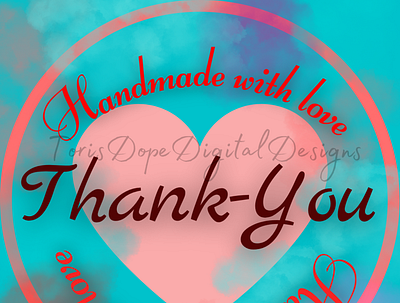 Thank-you handmade with love circle sticker. circle sticker design graphic design sticker