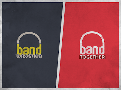 Band Together Logo Ideas band headphones logo music together type variation