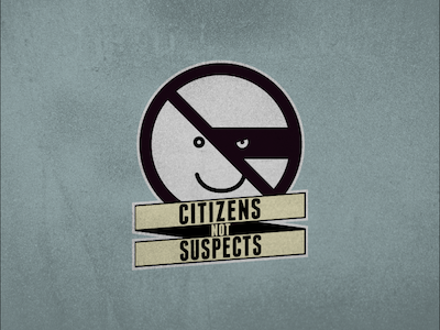 Citizens Not Suspects Logo Concept bandit banner burglar citizens face franchise no not smile smiley suspects thief