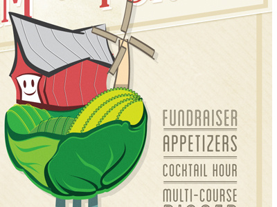 Farmers Market Poster - Vegetable / Farmhouse Illustration