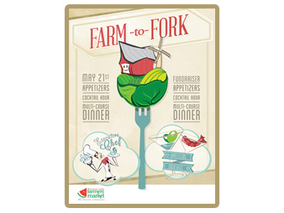 Farmers Market Poster - Composition event food illustration organic poster texture