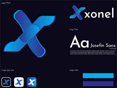 X Modren Logo Design | Xonel branding design graphic design graphic design logos icon illustration lo logo logos typography vector