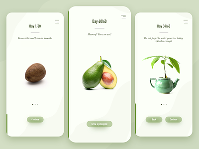 Grow your own avocado avocado concept ios mobile plus8 ui uidesign