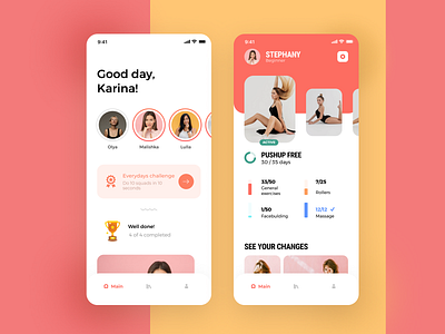 Fitness app animation app design flat illustration ios mobile ui ux web