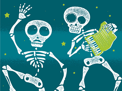 Skellies dancing skeletons