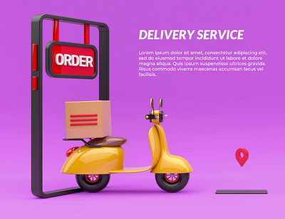 Delivery banner 3D adobe banner cinema4d delivery packaging social media template