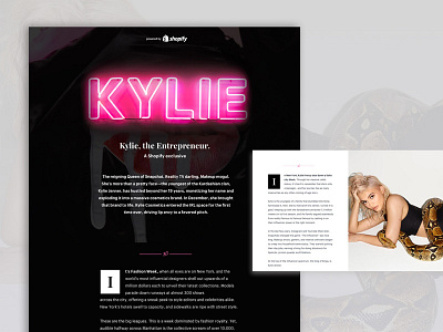 Landing page for Kylie, the Entrepreneur