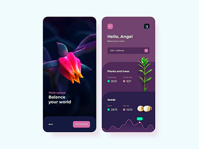Plants App app design mobile plants ui ux