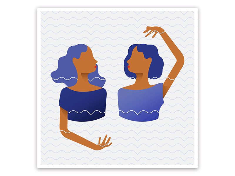 Pisces draw illustrate illustration line art line work pisces purple retro sister sisters waves zodiac