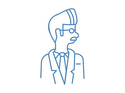 Smart Guy doctor glasses icon illustration lab coat line man mustache scientist