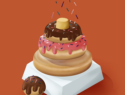 Digital Illustration: Donut Kids Tower apple pencil design digital graphic design illus illustration illustrator