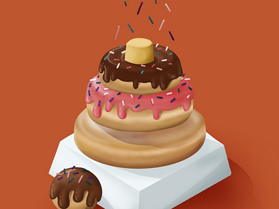 Digital Illustration: Donut Kids Tower