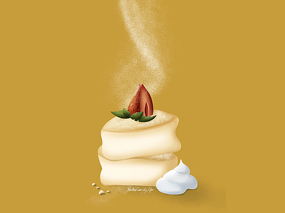 Digital Illustration: Japanese Pancakes 2022 bake confection digital illustration painting pancake procreate