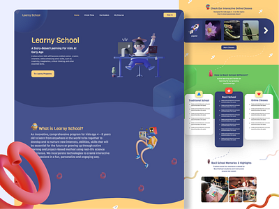 Learny School - Kids Online Learning Website ui