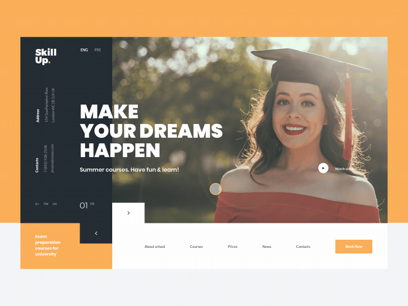 Slider concept for the foreign language school