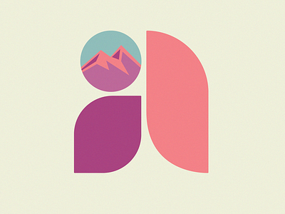 Alpenglow branding logo midcentury mountain typography