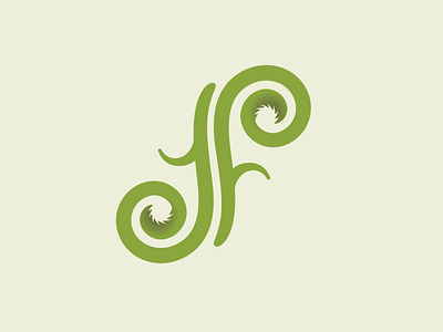 Fiddlehead branding ferns illustration logo typography vector