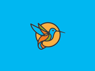 Hummingbird bird design icon illustration logo vector
