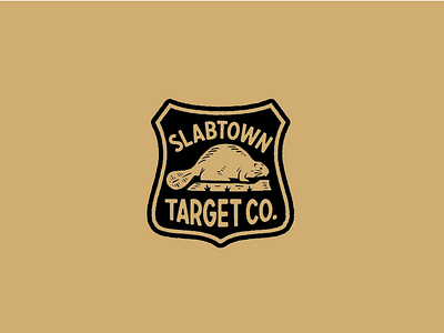 Slabtown Target Co. badge beaver branding design illustration lockup logo outdoors