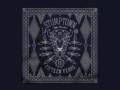 Stumptown Coffee Roasters 15th Anniversary badge branding coffee design illustration logo typography vector