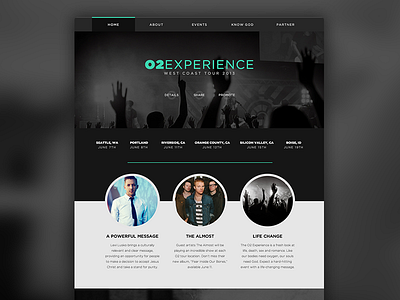 O2 Experience Website #2 brand church css3 event flat html5 mint responsive website
