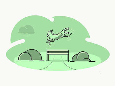 Stayble Success Illustration - WIP design horse icon illustration jumping stable success
