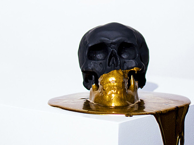 Gold From Golgotha art direction design gold skull