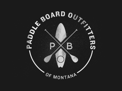 Paddle Board Outfitters of Montana black and white logo montana paddle board