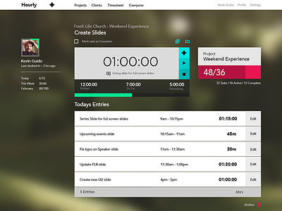 Hourly : Manage your time like you manage your money app time management time tracker ui