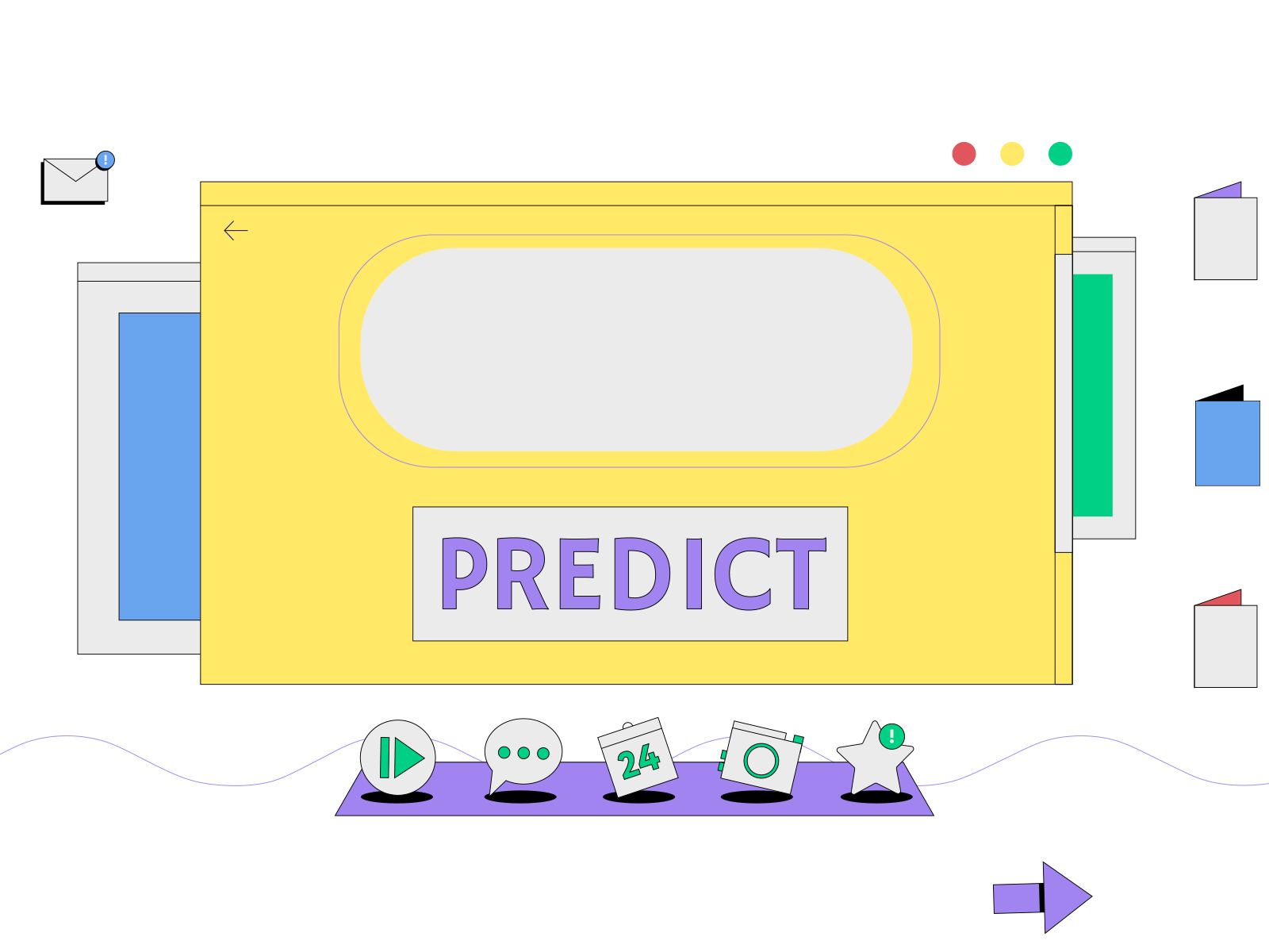 One click Data Prediction 2d animation ai artificial intelligence data prediction data science explainer video fresh graphic design illustration motion graphics saas ui